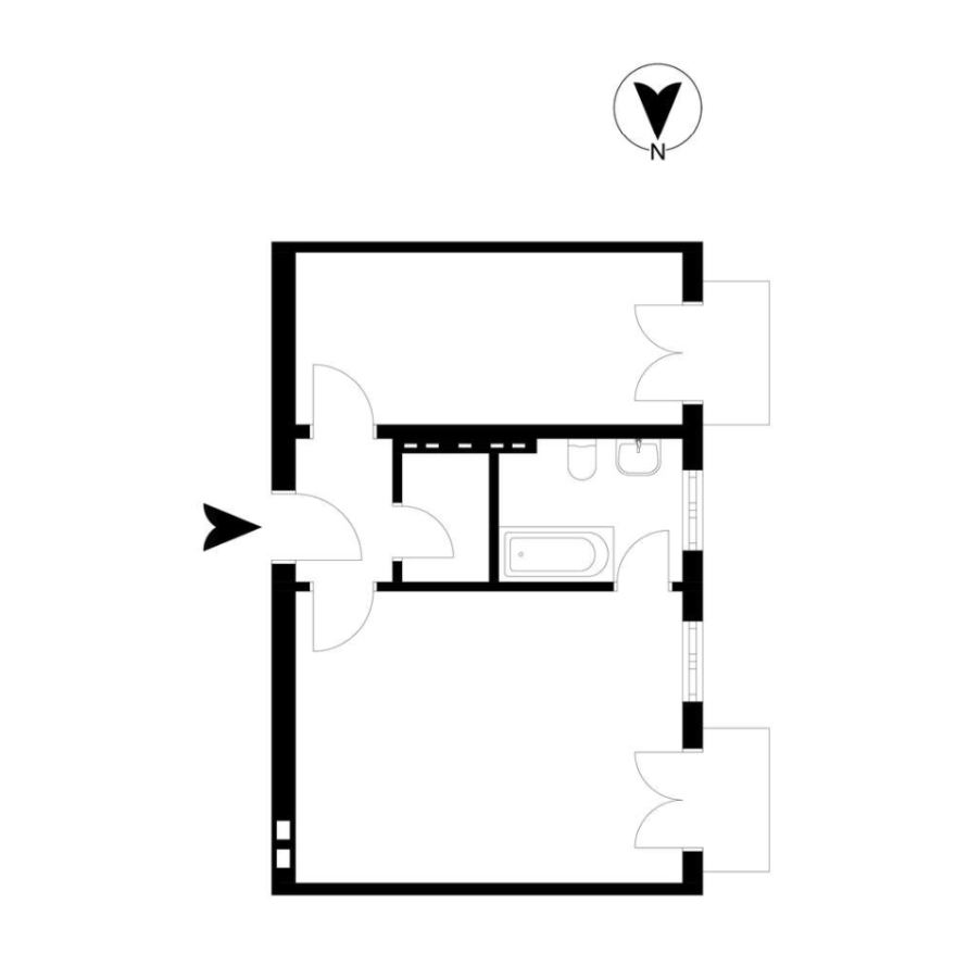 Freshly renovated 2 room flat with two balconies in Soldiner Kiez - Floor plan