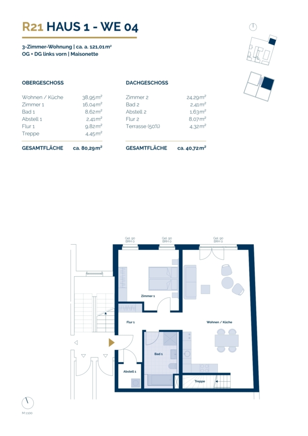 Penthouse feeling - bright maisonette flat in new building ensemble - Floor plan