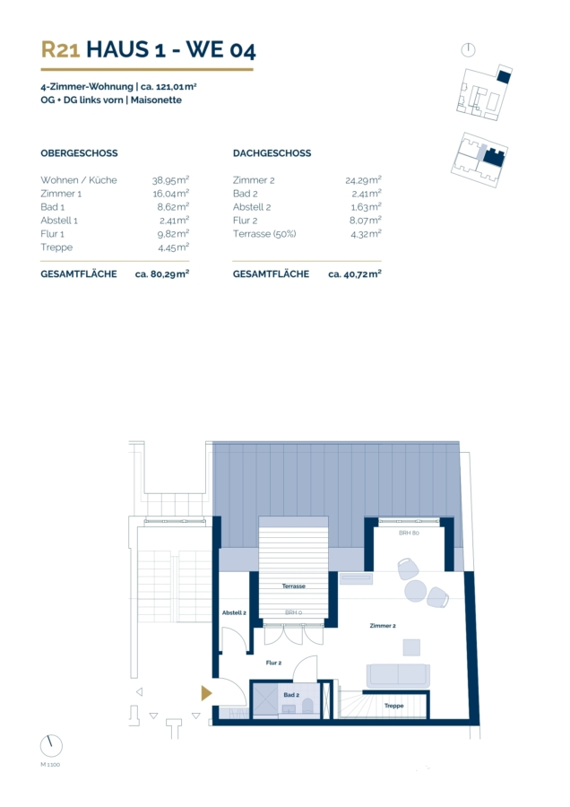 Penthouse feeling - bright maisonette flat in new building ensemble - Floor plan
