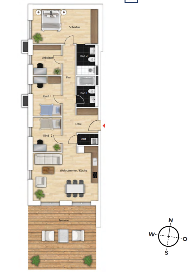 Ground floor flat with terrace and special use of garden - floor plan