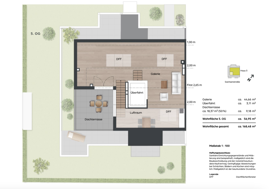 Commission-free for the buyer: Unique penthouse in Schönholzer Heide in Berlin Pankow - Floor plan 5th